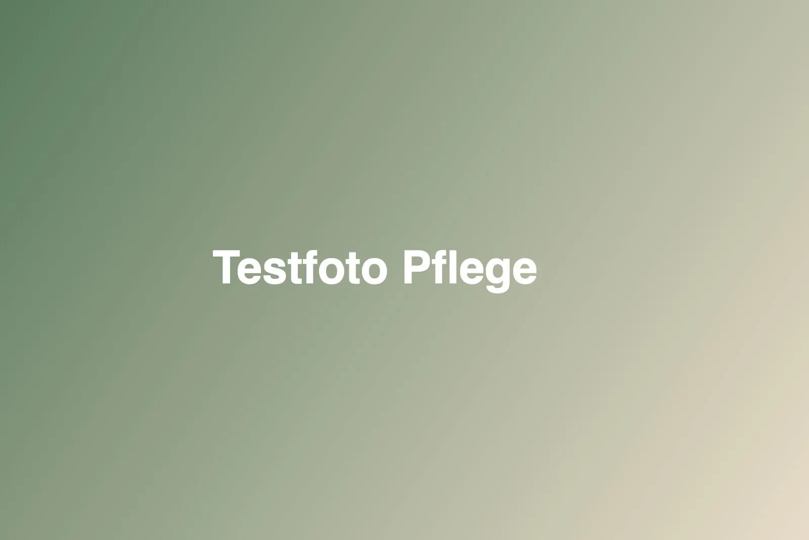 Testbild in Grün mit Schriftzug